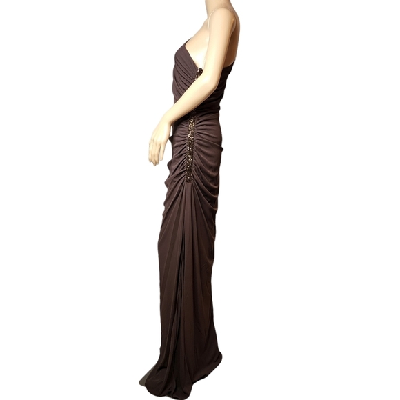 NWT Laundry by Shelli Segal brown stretch gown. 12 - Picture 6 of 16
